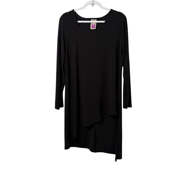Original Anthony Tunic Top Size S Black Long Sleeve Asymmetric Stretch - Picture 1 of 13